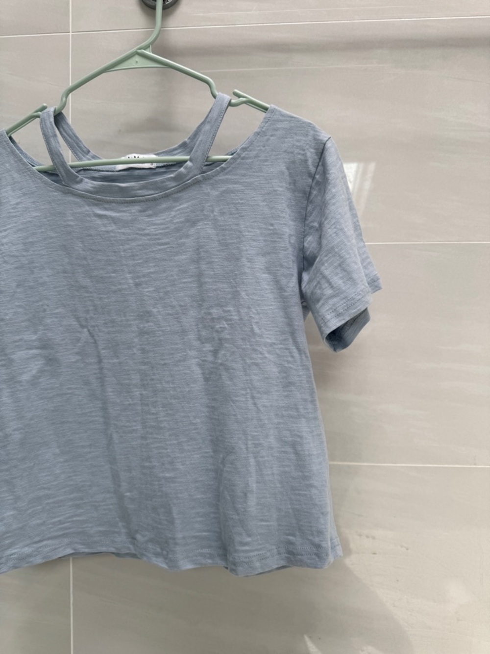 Light Blue Women’s Short Sleeve Layered-Back Tee